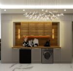 کابینت نئوکلاسیک طوسی و طرح چوب - Image 3