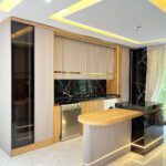 کابینت نئوکلاسیک کبریتی رنگ طرح چوب