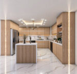 کابینت هایگلاس رنگ چوب (مدرن)